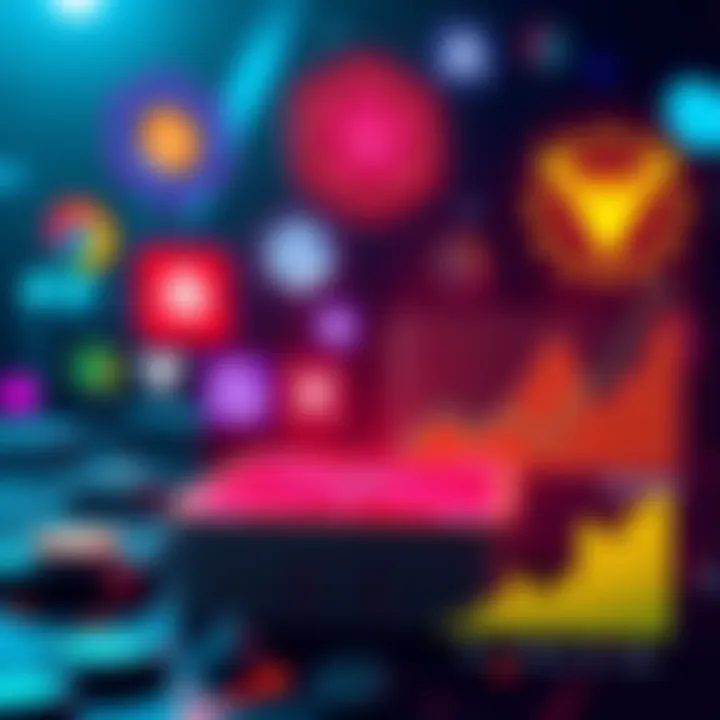 A visual representation of different staking platforms for Algo holders, featuring logos and icons of popular platforms, along with growth charts showing investment potential.