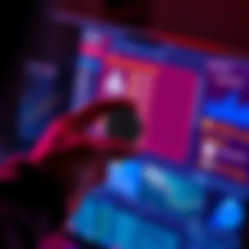 A person holding a small amount of ETH in their hand, looking at a computer screen showing staking options and rewards, symbolizing liquid staking.
