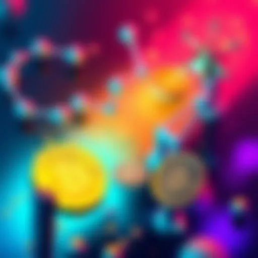 Various strategies for maximizing staking rewards with Tfuel, featuring nodes and tokens, representing options like swapping and holding.