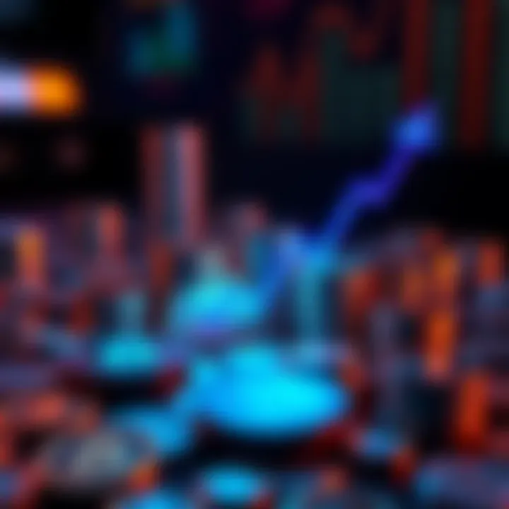 A graphic showing Solana coins being staked, with currency symbols and an upward trend indicating potential growth against inflation.