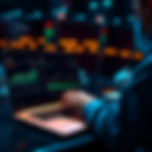 A person reviewing stablecoin staking options on a laptop, showing graphs and numbers related to APY rates