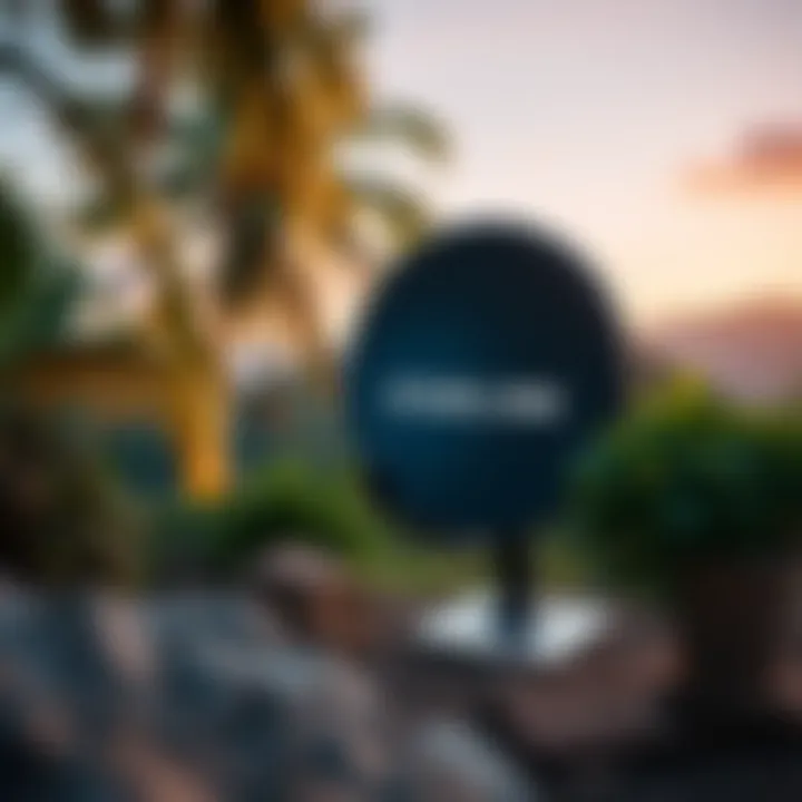 A Starlink satellite dish set up in a tropical environment, symbolizing internet access in Guatemala.