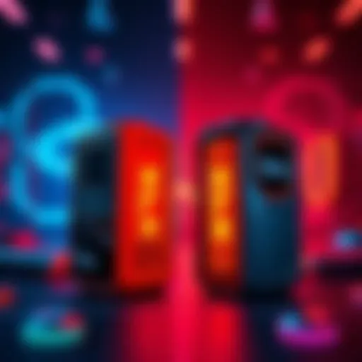 A side-by-side comparison of Stax and Flex devices showing features and designs.