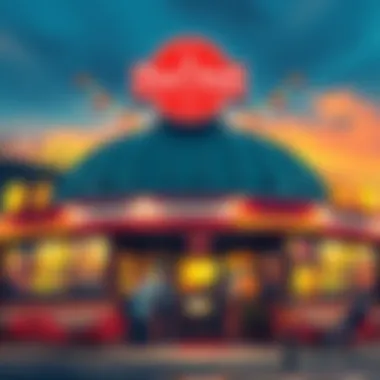 A Steak n Shake restaurant with patrons enjoying food and Bitcoin-themed decorations.