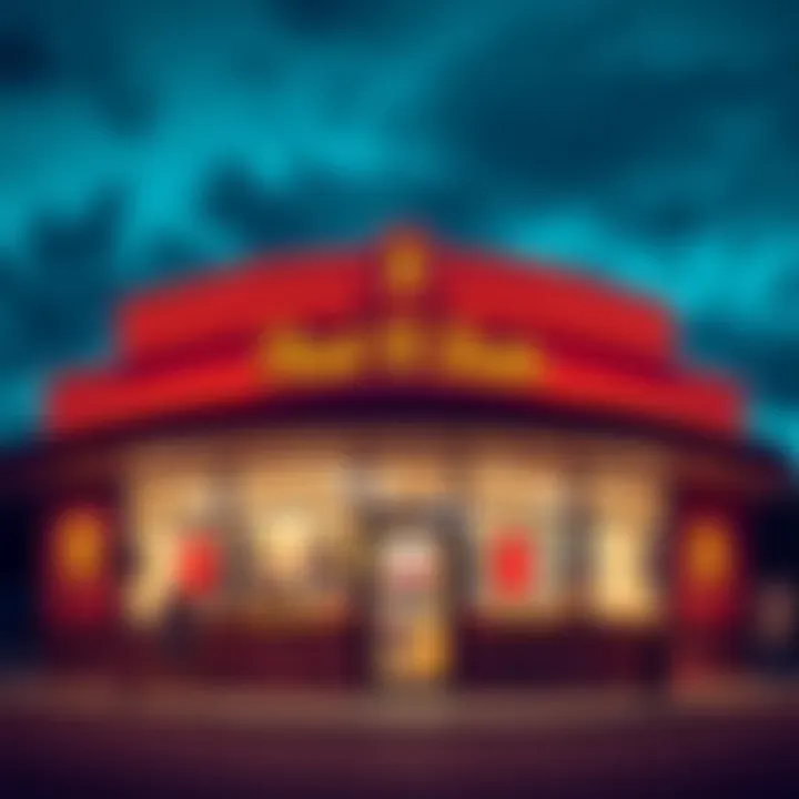 Exterior view of a Steak N Shake restaurant featuring Bitcoin symbols indicating payment options, showcasing the growing influence of cryptocurrency in fast food.