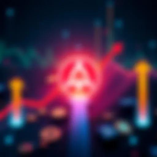 A graphic showing Stellar's logo with upward arrows and cryptocurrency symbols to represent market growth after the XLM upgrade.