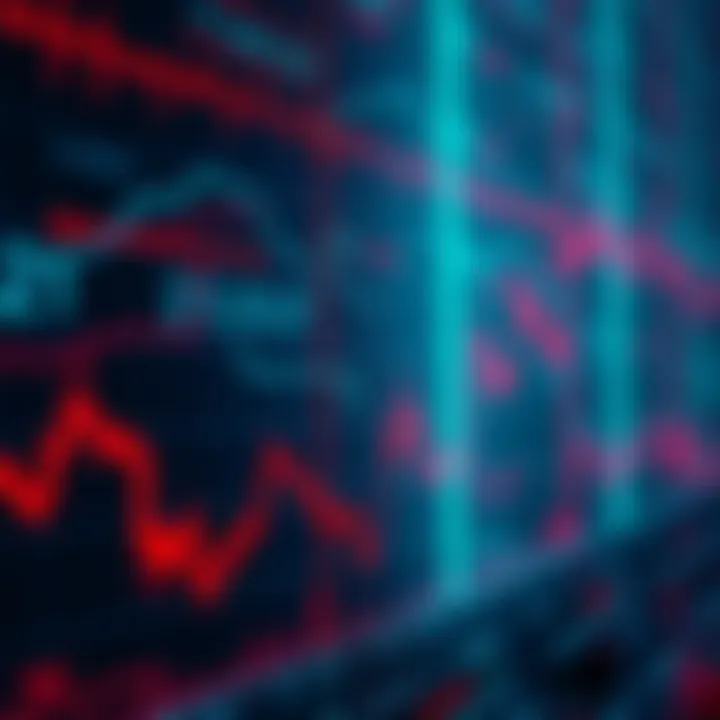 A graph showing a significant drop in stock prices with a red downward trend line, symbolizing market losses.