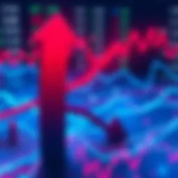 A graphic showing upward and downward arrows illustrating market growth and decline.