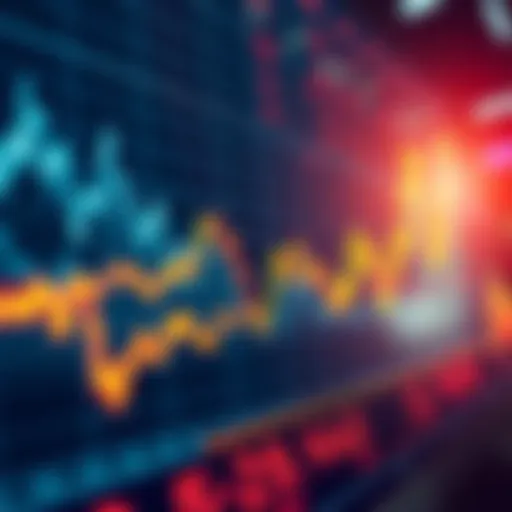 A graph showing stock market trends with upward and downward movements, representing investment decisions at a high point.