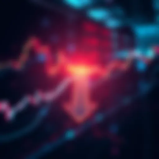 Stock Market Decline A chart showing a downward trend in stock prices with an arrow pointing downwards