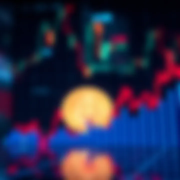 A graph showing rising stock prices with a Bitcoin symbol fading in the background.