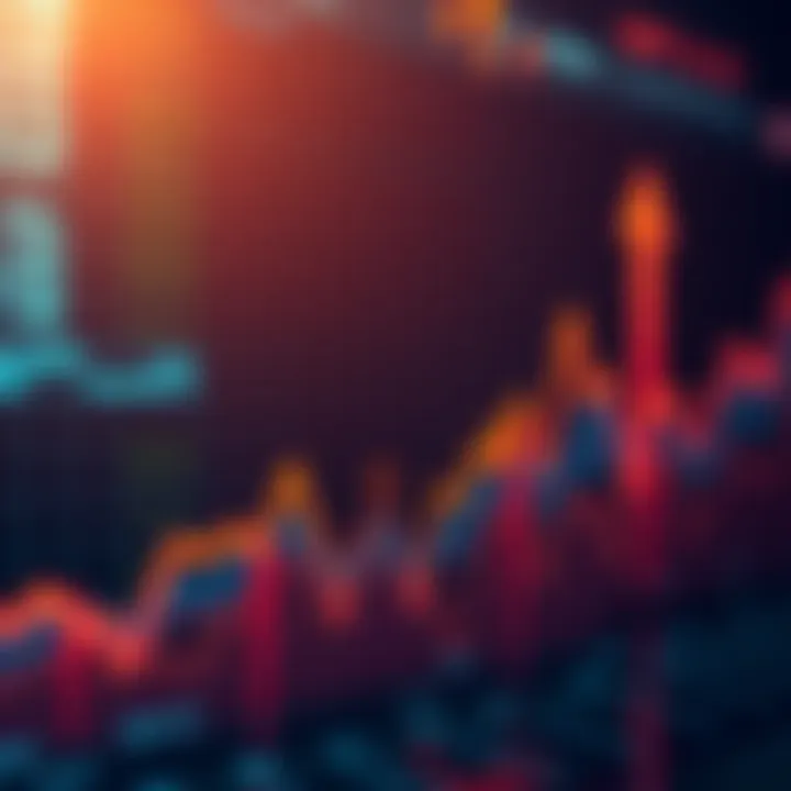 A graph showing fluctuating stock market trends with upward arrows indicating potential growth in Uptober and Moonvember.