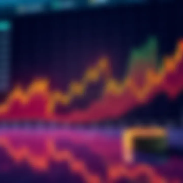 A stock portfolio chart alongside a fluctuating cryptocurrency graph, showing contrasting trends.
