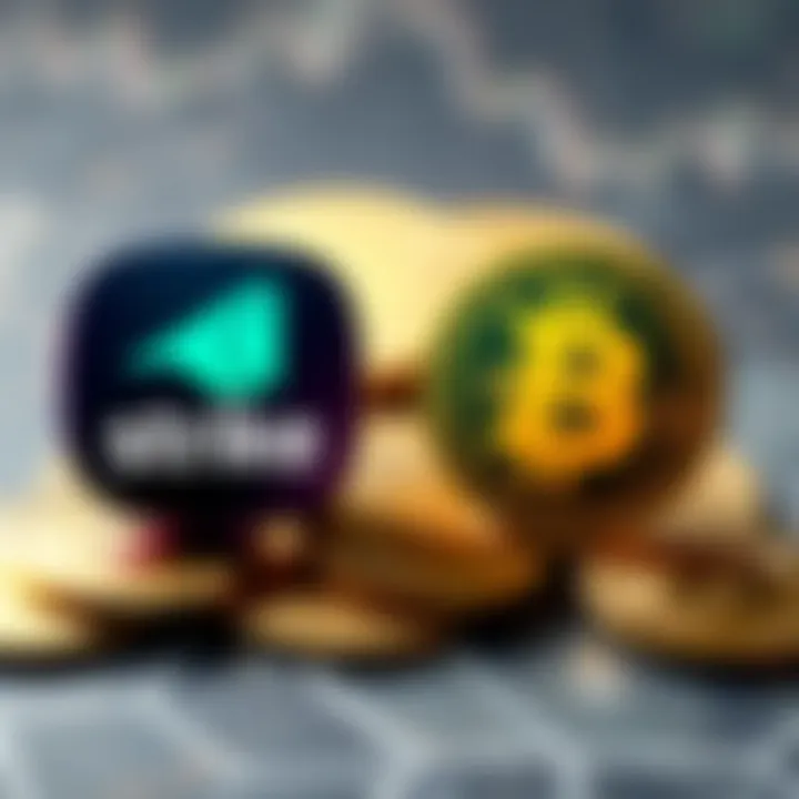 Side-by-side logos of Strike and Cash App with Bitcoin coins in the background