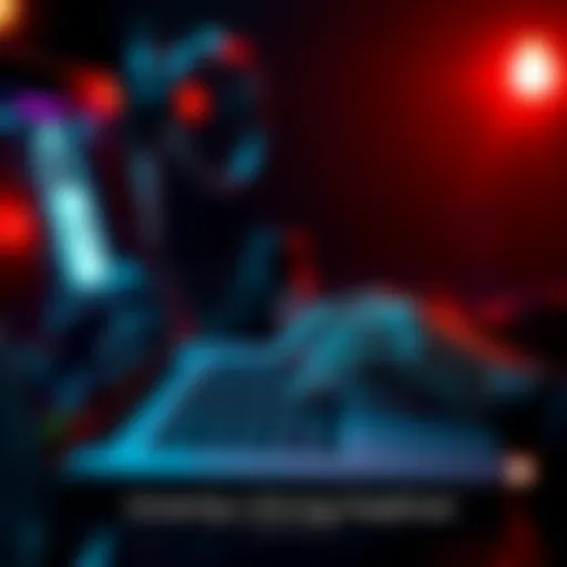A person typing a secure passphrase on a laptop with a padlock symbol in the background