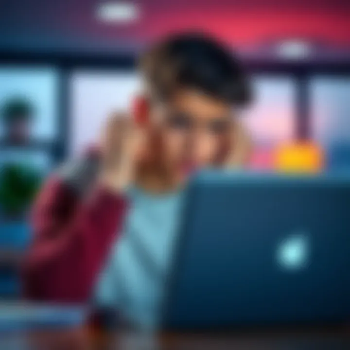 A worried student looking at a laptop, showing frustration over a rejected tenancy agreement for address verification with Revolut.