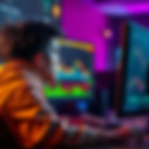 A student looks at cryptocurrency charts on a computer screen, reflecting on their trading experiences and losses from Bitcoin investments.