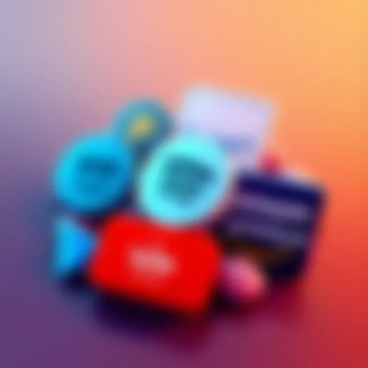 An illustration showing various subscription service logos like YouTube Premium, Spotify, and Amazon Prime arranged together
