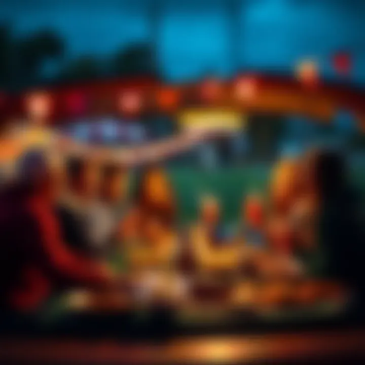 Friends gathering at a tailgate party with food and drinks to celebrate the Super Bowl