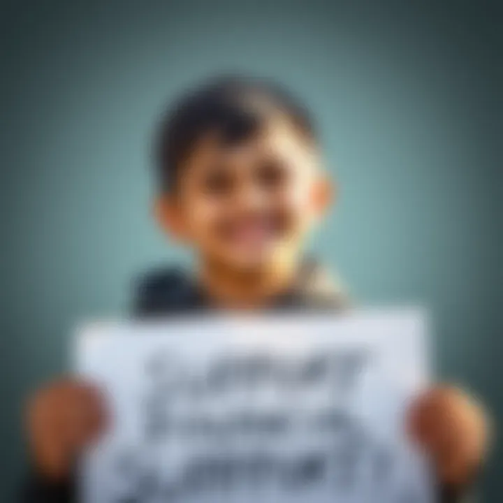 A hopeful 16-year-old boy from Bulgaria smiles while holding a sign for financial support.