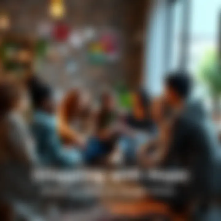 A group of diverse people sitting together in a circle, sharing stories and offering support to one another during tough times.