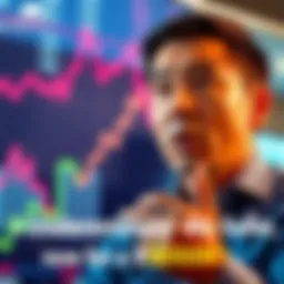 Person looking at a financial graph with a rising trend, surprised by their superannuation growth