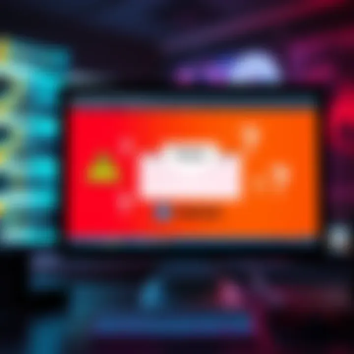 A computer screen displaying a suspicious email purportedly from Trezor with warning signs and question marks around it