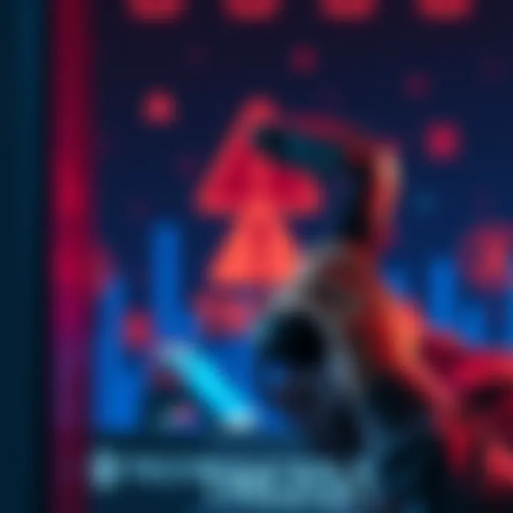 A person receiving a phone call with a warning symbol and crypto icons in the background, representing a scam alert.