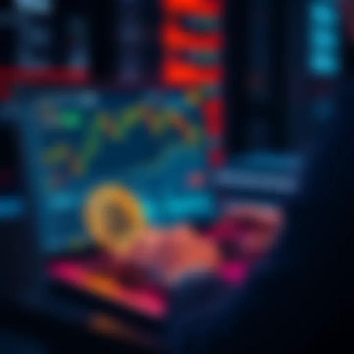 A person using a laptop to swap Solana for Bitcoin on a decentralized exchange, with crypto charts displayed on screen.