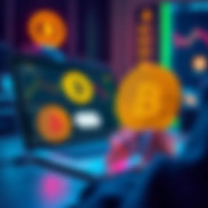Swapping Bitcoin for USDT on DEX A person using a laptop to swap Bitcoin for USDT on a decentralized exchange in the UK, showing the trading interface and cryptocurrency logos.