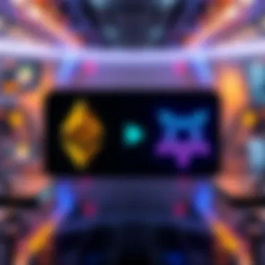 A graphic showing Ethereum and Solana logos with arrows indicating a swap