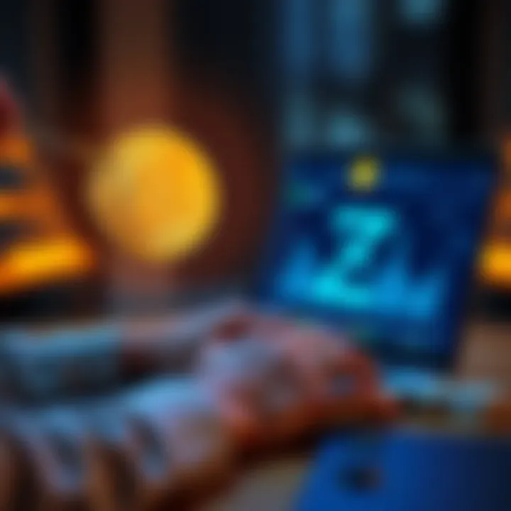 Person using a laptop to swap Bitcoin for Monero or Zcash on a cryptocurrency platform without KYC verification