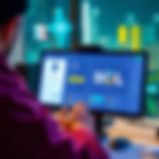 A person using a computer to swap Ethereum for Solana, showing a clear transaction interface on the screen.
