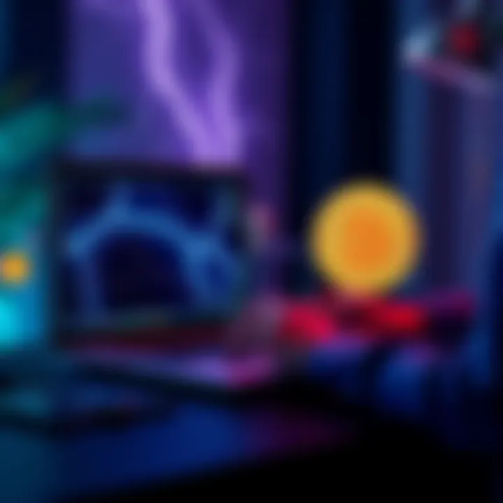 Swapping Lightning to Bitcoin A person using a laptop to exchange Lightning Network for Bitcoin, showing transaction fees on the screen