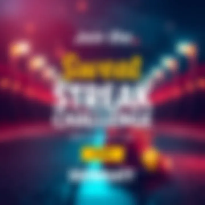 A vibrant graphic promoting the Sweat Streak Challenge with running shoes and a prize icon