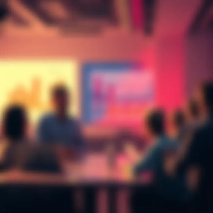 A group of people discussing sync committee duties with charts and graphs related to validator stakes.