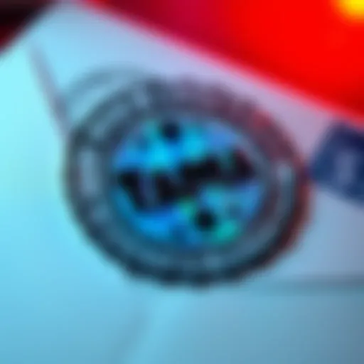 A letter stamped from Tampa, FL featuring a hologram Trezor, showcasing its vibrant design and details.