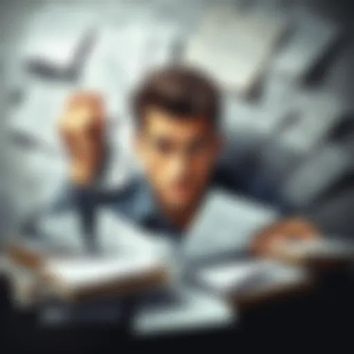 Tax form confusion A person looking at various tax forms with a puzzled expression, surrounded by scattered papers representing earnings over $600.