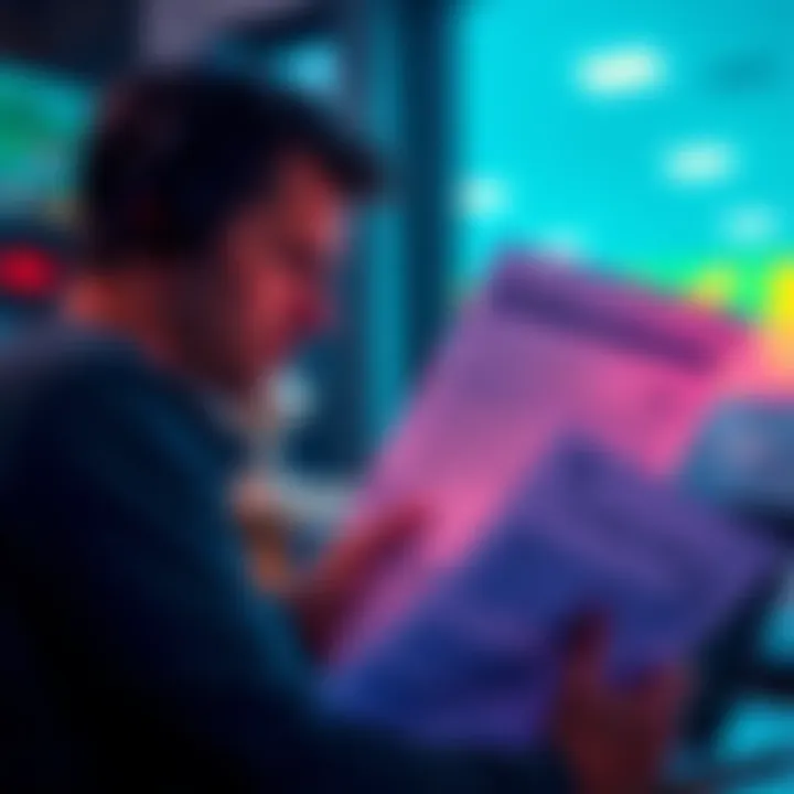 A person looking puzzled while reviewing tax forms and documents related to transaction limits