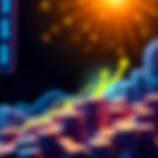 Illustration of Layer 2 solutions with dollar signs and upward arrows representing market growth in cryptocurrency