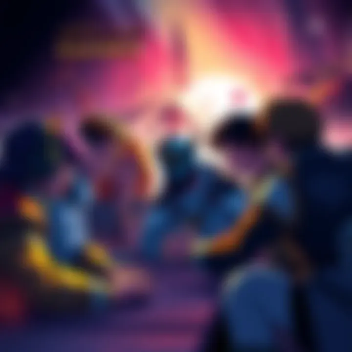 A group of players collaborating in a strategy game, showcasing teamwork and communication in Atlas Empires.