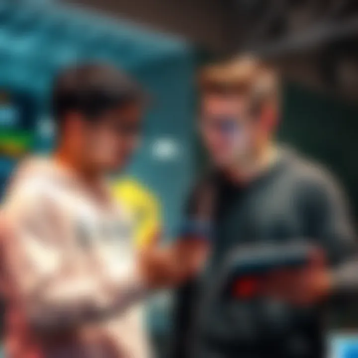 Two tech enthusiasts discussing app development and AWS project collaboration.