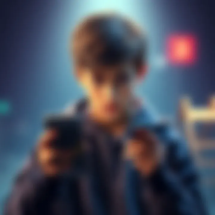 A teenager looking worried while checking a Bitcoin price graph on a smartphone, contemplating a large cash-out.