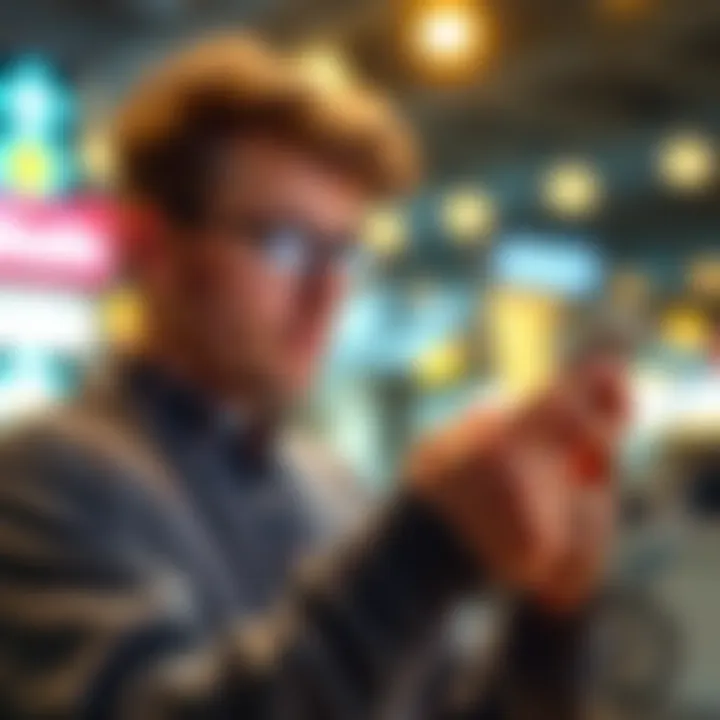 A person checking a mobile device while preparing to send a small cryptocurrency transfer for testing before a larger transaction.