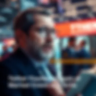 A concerned Tether founder expressing caution about the cryptocurrency market with traders discussing in the background.