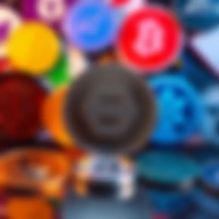 A visual representation of Tether symbol in front of various cryptocurrency logos, showcasing its role in the market.
