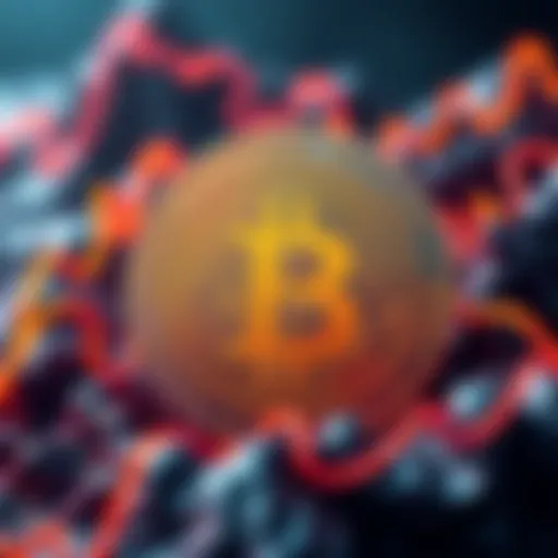Tether logo with Bitcoin symbol in a selling action context, representing market pressure.