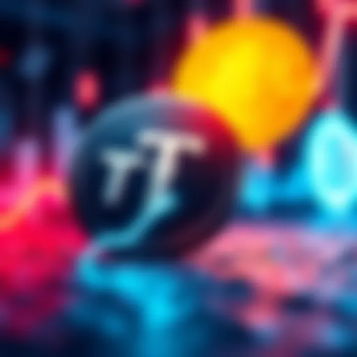 Tether logo with a downward trend graph symbolizing the impact on Bitcoin Cash liquidity