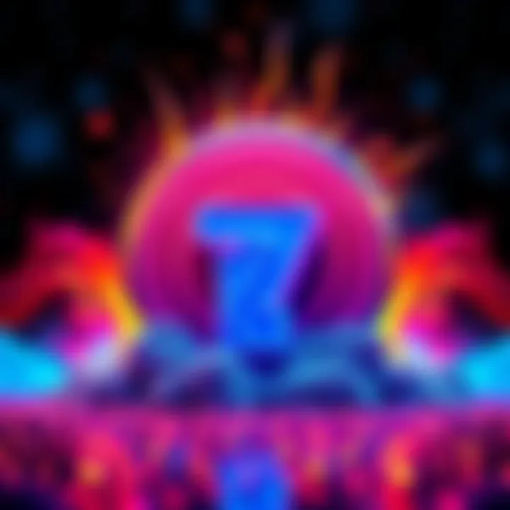 Tezos logo with vibrant art elements representing community creativity and innovation