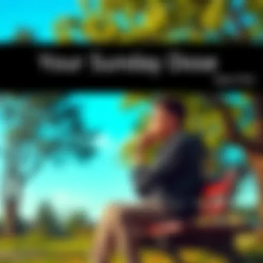 Thoughtful Person Reflecting A person sitting on a park bench, deep in thought, surrounded by trees and a clear sky, representing introspection on life assumptions.